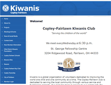 Tablet Screenshot of copleyfairlawnkiwanis.org